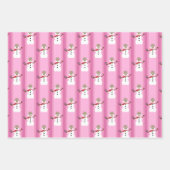 Spaß und Extravagant Pink & Blue Snowman Detective Geschenkpapier Set (Vorderseite)