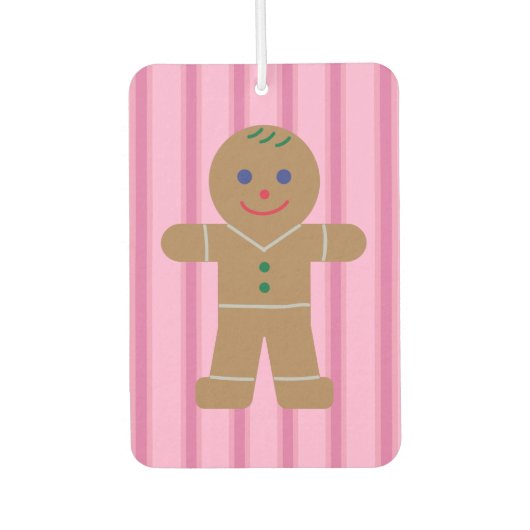 Spaß und Extravagant Pink Gingerbread Man Autolufterfrischer (Vorderseite)