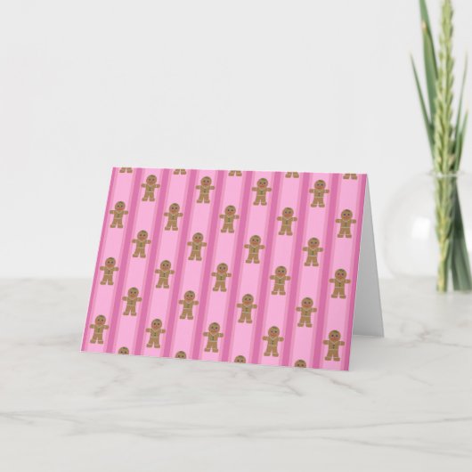 Spaß und Extravagant Pink Gingerbread Man Einladung (Vorderseite)