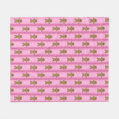 Spaß und Extravagant Pink Gingerbread Man Fleecedecke (Vorderseite (Horizontal))
