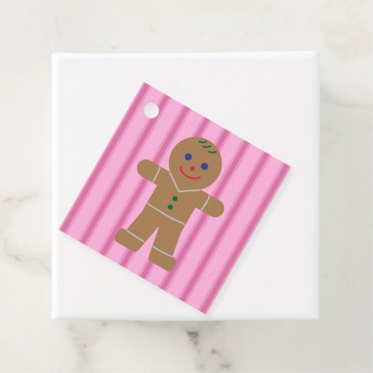 Spaß und Extravagant Pink Gingerbread Man Geschenkanhänger (Beispiel)