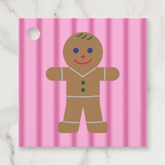 Spaß und Extravagant Pink Gingerbread Man Geschenkanhänger (Vorderseite)