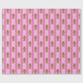 Spaß und Extravagant Pink Gingerbread Man Geschenkpapier (Flach)