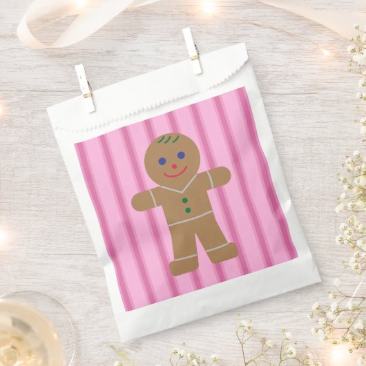 Spaß und Extravagant Pink Gingerbread Man Geschenktütchen (Ausgeschnitten)