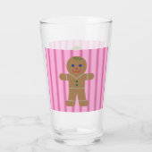 Spaß und Extravagant Pink Gingerbread Man Glas (Rückseite)
