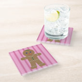 Spaß und Extravagant Pink Gingerbread Man Glasuntersetzer (Schrägansicht)