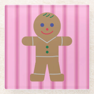 Spaß und Extravagant Pink Gingerbread Man Glasuntersetzer