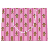 Spaß und Extravagant Pink Gingerbread Man Große Geschenktüte (Vorderseite)