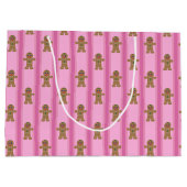 Spaß und Extravagant Pink Gingerbread Man Große Geschenktüte (Rückseite)