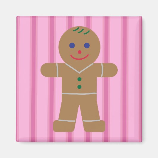 Spaß und Extravagant Pink Gingerbread Man Magnet (Vorne)