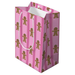 Spaß und Extravagant Pink Gingerbread Man Mittlere Geschenktüte