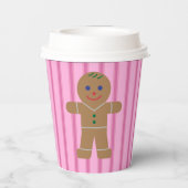 Spaß und Extravagant Pink Gingerbread Man Pappbecher (Rückseite)
