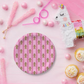 Spaß und Extravagant Pink Gingerbread Man Pappteller (Party)
