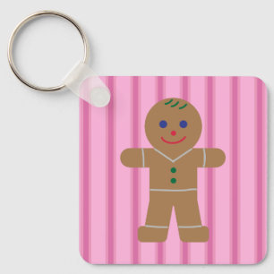 Spaß und Extravagant Pink Gingerbread Man Schlüsselanhänger