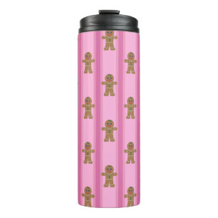 Spaß und Extravagant Pink Gingerbread Man Thermosbecher
