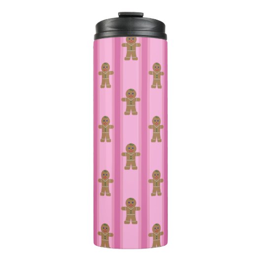 Spaß und Extravagant Pink Gingerbread Man Thermosbecher (Vorderseite)