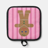 Spaß und Extravagant Pink Gingerbread Man Topflappen (Vorderseite)