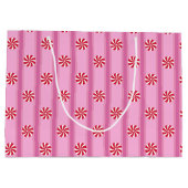 Spaß und Extravagant Pink Weihnachten Pfefferminzb Große Geschenktüte (Rückseite)