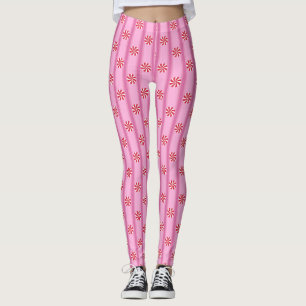 Spaß und Extravagant Pink Weihnachten Pfefferminzb Leggings