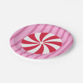 Spaß und Extravagant Pink Weihnachten Pfefferminzb Pappteller (Schrägansicht)
