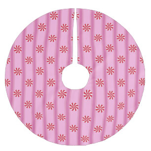 Spaß und Extravagant Pink Weihnachten Pfefferminzb Polyester Weihnachtsbaumdecke