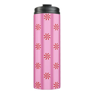 Spaß und Extravagant Pink Weihnachten Pfefferminzb Thermosbecher