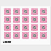 Spaß und Extravagant rosa Pfefferminzcode QR Quadratischer Aufkleber (Blatt)