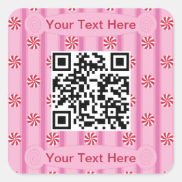 Spaß und Extravagant rosa Pfefferminzcode QR Quadratischer Aufkleber