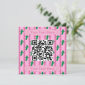 Spaß und Extravagant rosa Pickle QR-Code Einladung (Stehend Vorderseite)