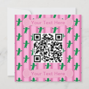 Spaß und Extravagant rosa Pickle QR-Code Einladung