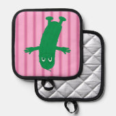 Spaß und Extravagant rosa Pickle Topflappen (Vorderseite/Rückseite)