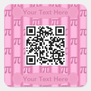 Spaß und Extravagant rosa PII 3.142 QR-Code Quadratischer Aufkleber