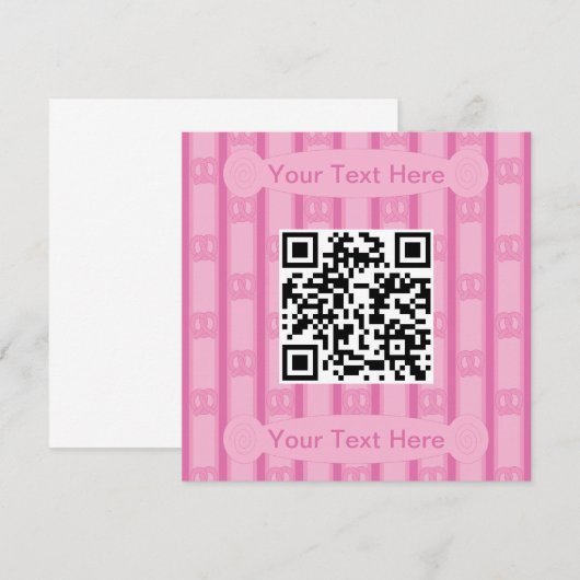 Spaß und Extravagant rosa Prätzel QR Code Einladung (Vorne/Hinten)
