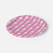 Spaß und Extravagant rosa Schneemann Detektiv Pappteller (Schrägansicht)