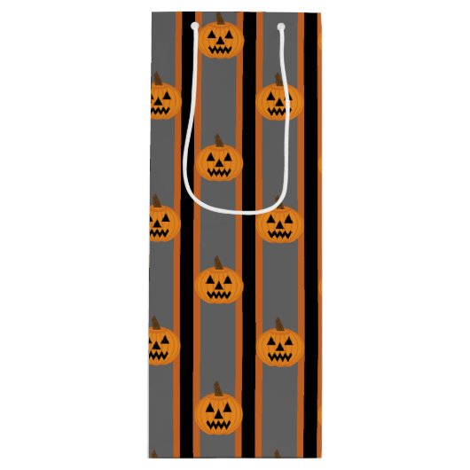 Spaß und Extravagante Halloween-Kürbis Geschenktüte Für Weinflaschen (Vorderseite)