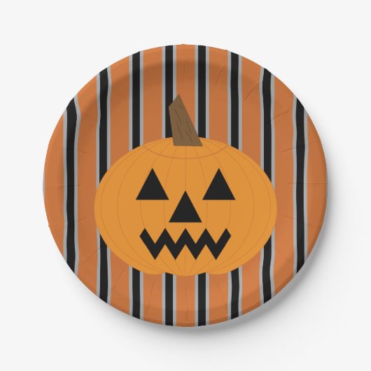 Spaß und Extravagante Halloween-Kürbis Pappteller (Vorderseite)