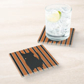 Spaß und Extravagante Halloween Schwarze Silhouett Glasuntersetzer (Schrägansicht)