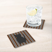 Spaß und Extravagante Halloween Schwarze Silhouett Rechteckiger Pappuntersetzer (Vor Ort)