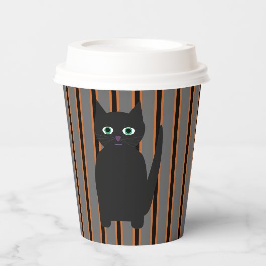 Spaß und Extravagante Halloween-Schwarzkatzen Pappbecher (Vorderseite)