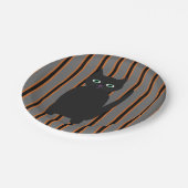 Spaß und Extravagante Halloween-Schwarzkatzen Pappteller (Schrägansicht)