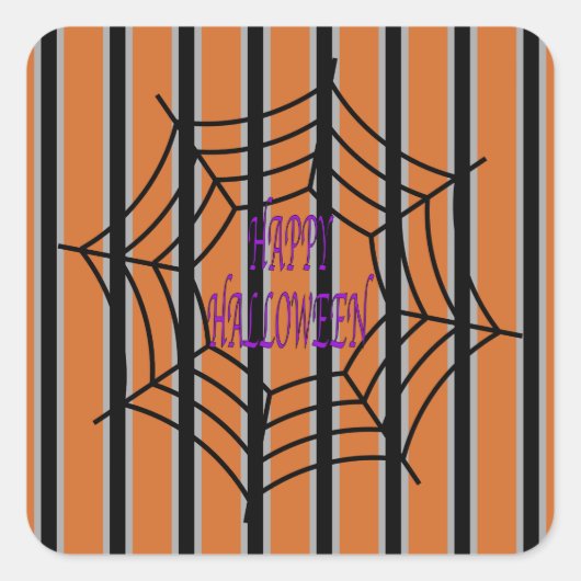 Spaß und Extravagante Halloween-Spinnwache Quadratischer Aufkleber (Vorderseite)