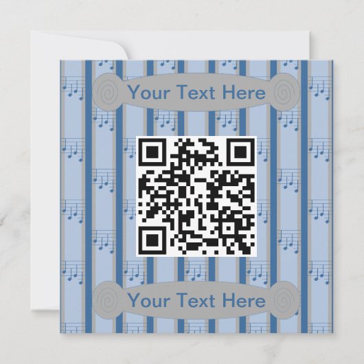 Spaß und Extravagante Musiknoten QR-Code Einladung (Vorderseite)