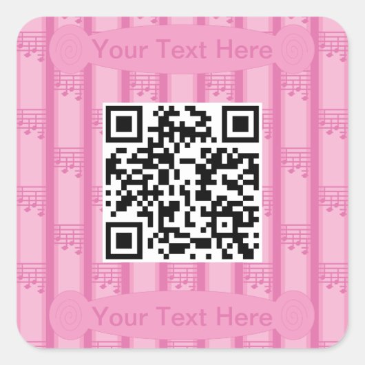 Spaß und Extravagante Musiknoten QR-Code Quadratischer Aufkleber (Vorderseite)