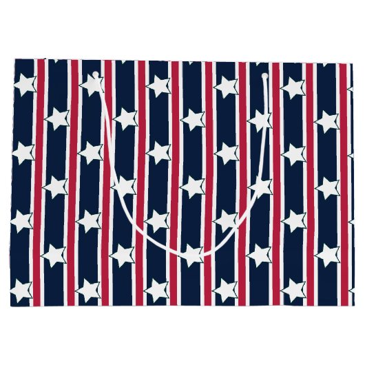 Spaß und Extravagante Patriotische US Flagge Große Geschenktüte (Rückseite)