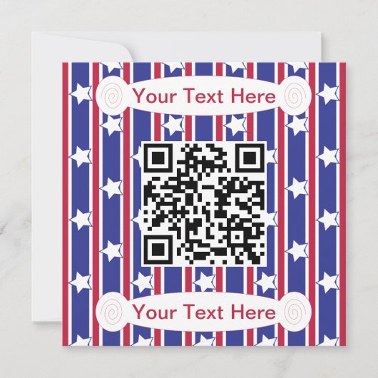 Spaß und Extravagante patriotische US Flagge QR Einladung (Vorderseite)