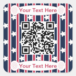 Spaß und Extravagante patriotische US Flagge QR Quadratischer Aufkleber