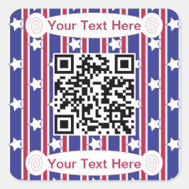Spaß und Extravagante patriotische US Flagge QR Quadratischer Aufkleber