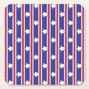 Spaß und Extravagante Patriotische US Flagge Rechteckiger Pappuntersetzer