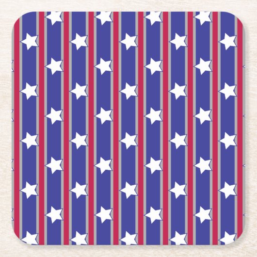 Spaß und Extravagante Patriotische US Flagge Rechteckiger Pappuntersetzer (Vorderseite)