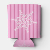 Spaß und Extravagante rosa Schneeflocke Dosenkühler (Rückseite)